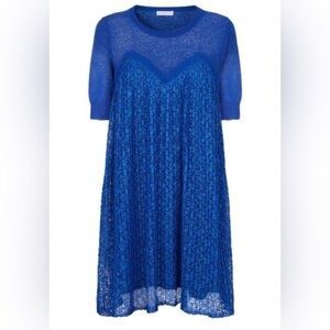 SANDRO Paris Linen/Cotton blend lacy dress